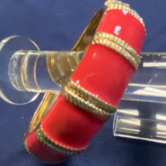 Carnation Pink and Gold with Gemstones Bracelet - Picture 5 of 7